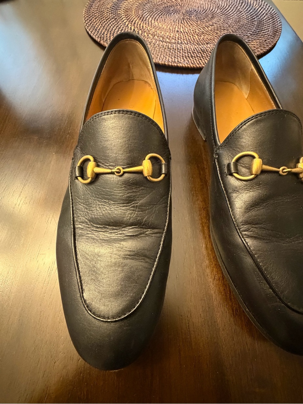 Gucci Black Leather Horsebit Loafers with Gold Hardware - Picture 3 of 11